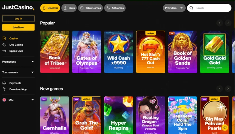 Just Casino Mobile Gaming Experience